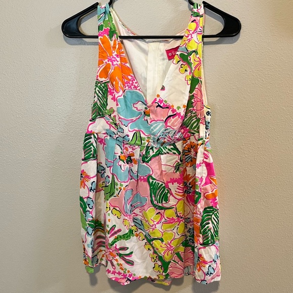 Lilly Pulitzer for Target Pink and Orange Blouse with Tropical Flair - Picture 1 of 7